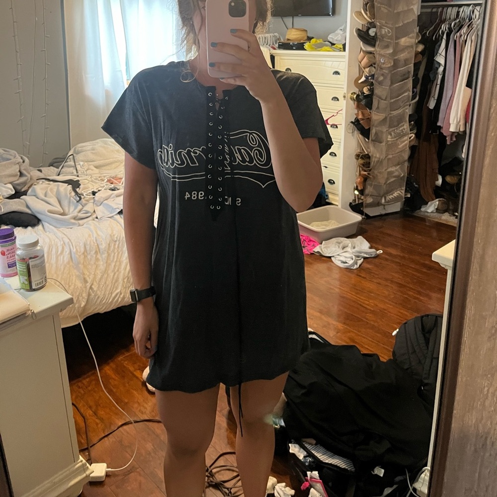 T Shirt dress with ties